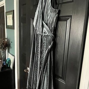 Ted Baker Silver velour halter dress.